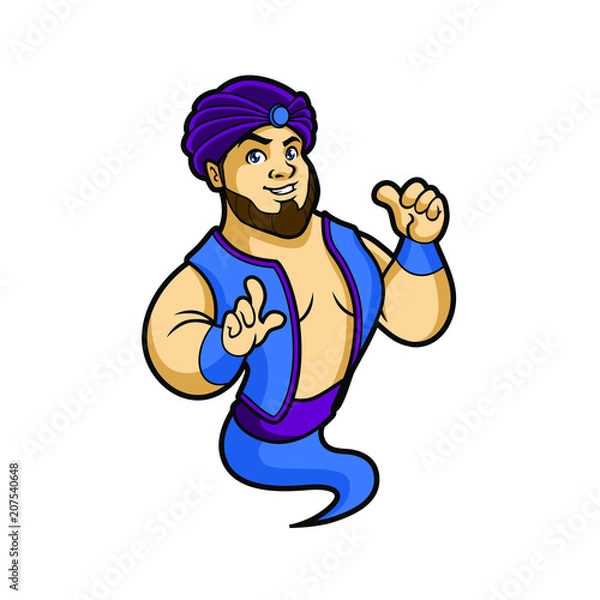 Fototapeta Genies Mascot Design Vector