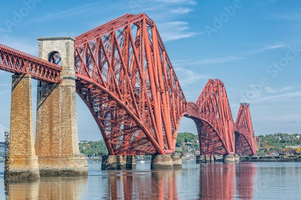 Fototapeta Forth Bridge, railway bridge over Firth of Forth near Queensferry in Scotland