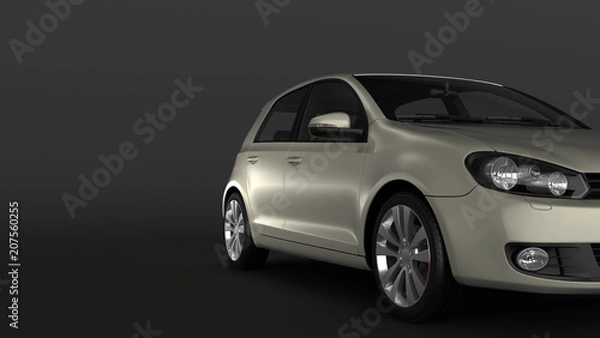 Obraz Compact car on black background