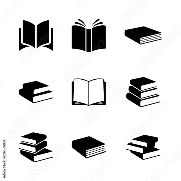 Fototapeta Simple books icon series in vector format. Education signs and symbols.