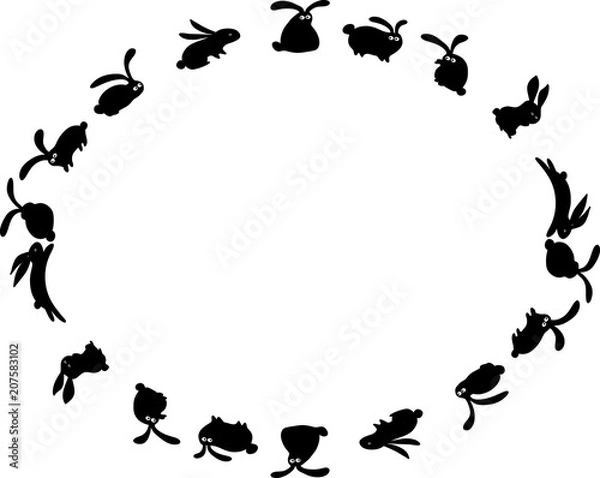 Fototapeta rabbit border design background