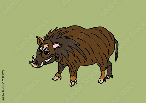Fototapeta イノシシのワイルドな動物のイラスト