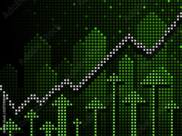 Obraz Ticker business chart up