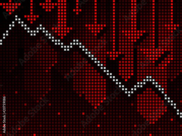 Obraz Ticker business chart going down