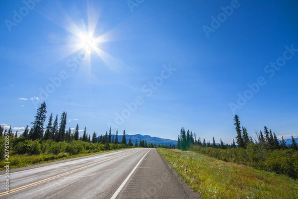 Fototapeta Road of Alaska. Denali Highway in beautiful weather