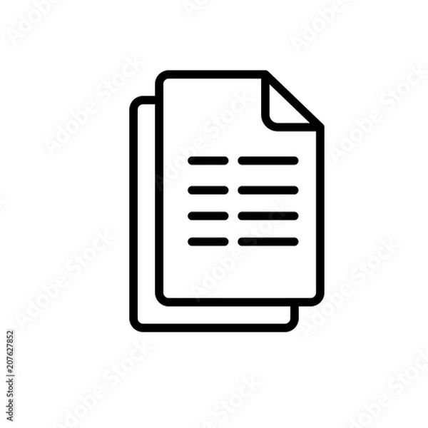 Obraz Vector two files icon with folded corner