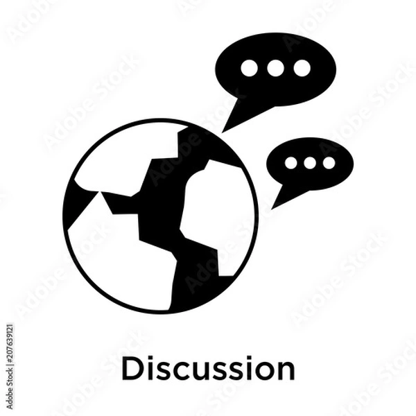 Obraz Discussion icon vector sign and symbol isolated on white background, Discussion logo concept