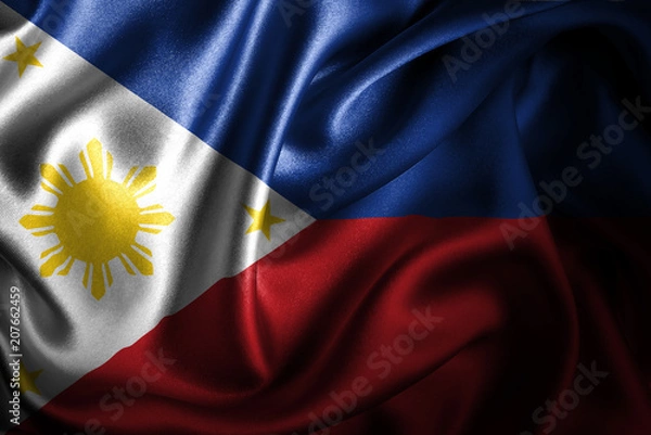Fototapeta Philippines Silk Satin Flag