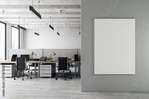 Obraz Modern coworking interior with poster