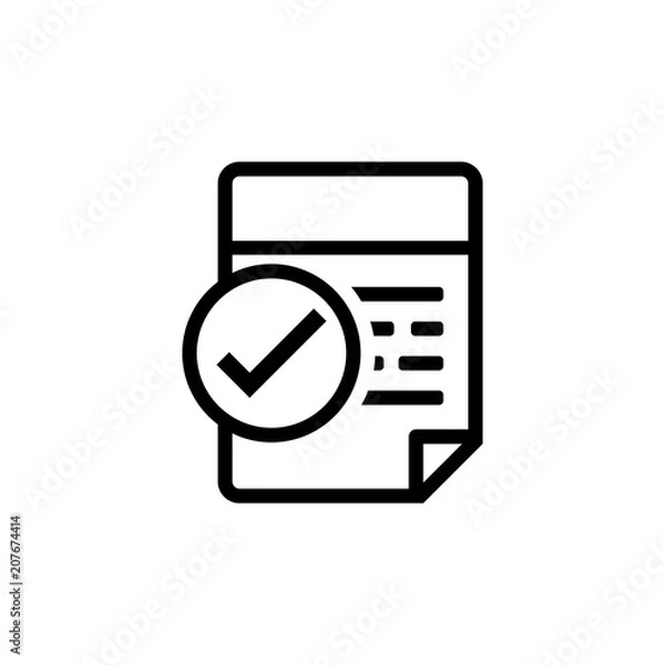 Fototapeta Approve invoice vector icon