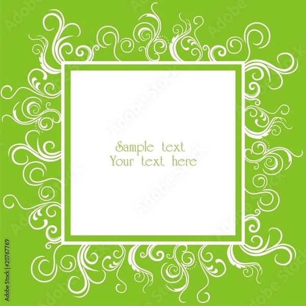 Fototapeta Green tracery frame