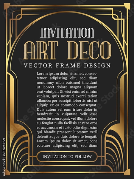 Obraz Luksusowa rama w stylu art deco. ilustracji wektorowych