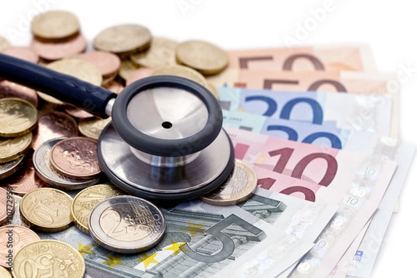 Obraz Stetoskop i euro
