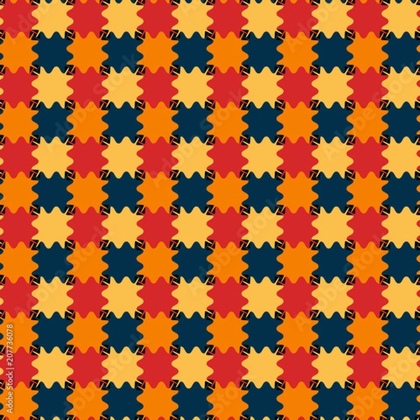 Fototapeta Seamless pattern of geometric shapes. Texture backdrop. Geometric abstract background for textile, wallpaper, gift.