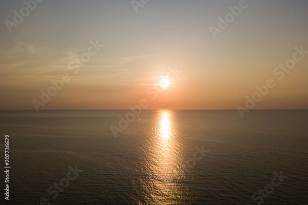 Fototapeta sea sunset aerial