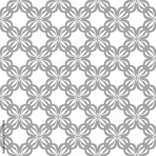 Fototapeta Gray seamless pattern on white background