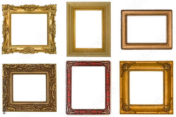 Obraz Six Antique Frames on White Background