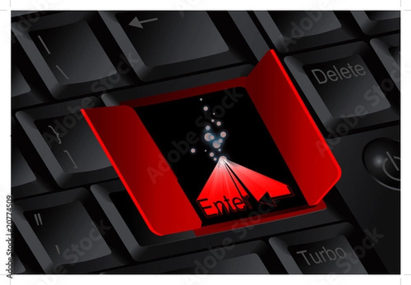 Fototapeta enter door keyboard, vector isolated by groups