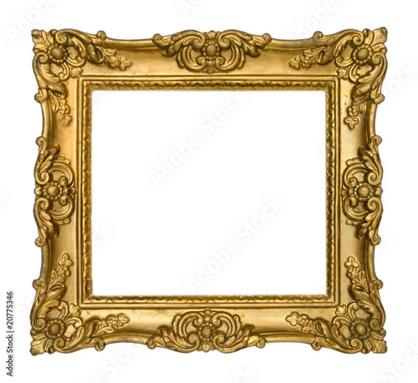 Obraz Antique Gold Frame on White Background