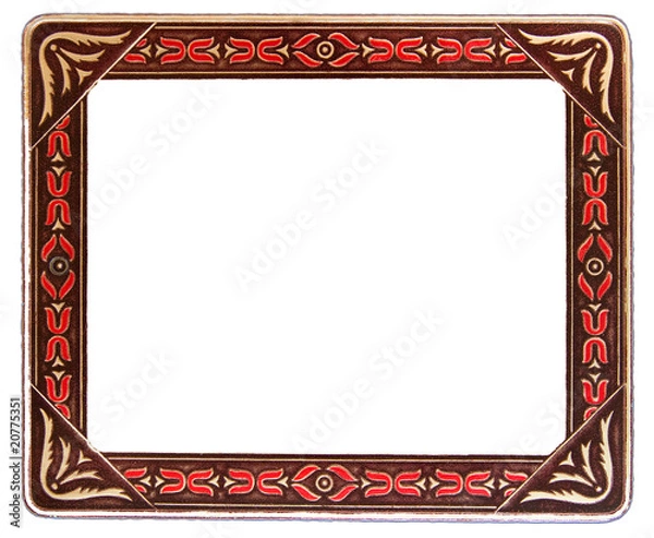 Obraz Antique Red and Beige Frame on White Background