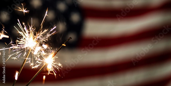 Obraz American Flag na Dzień Pamięci, 4 lipca, Święto Pracy