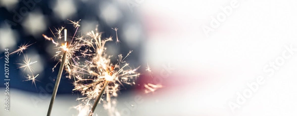 Obraz American Flag na Dzień Pamięci, 4 lipca, Święto Pracy