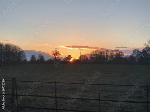 Obraz Sunset on the farm 