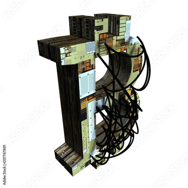 Obraz bitcoin in wires