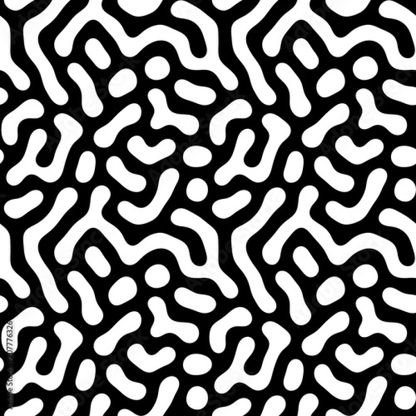 Fototapeta Black and white seamless pattern