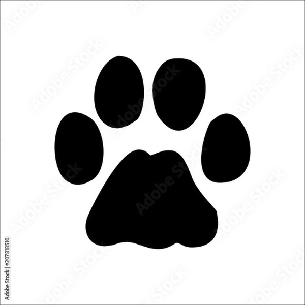 Fototapeta Bobcat footprints icon. Vector Illustration