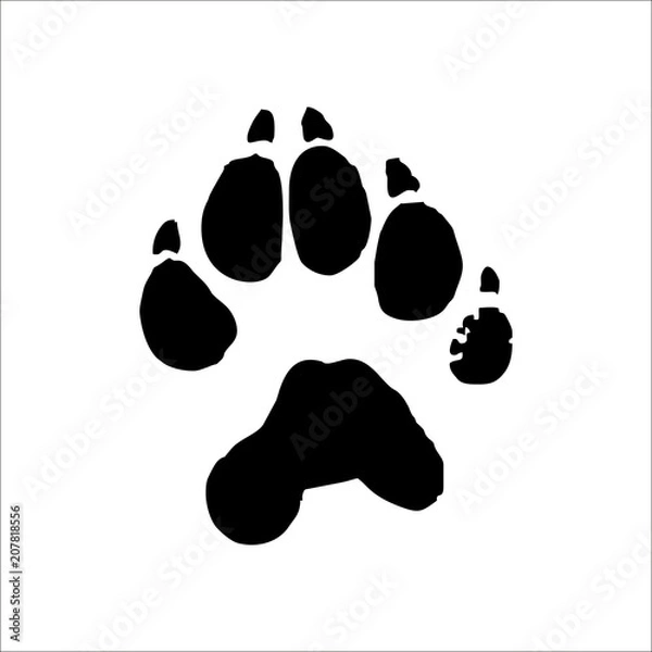 Obraz Wolverine footprints icon. Vector Illustration