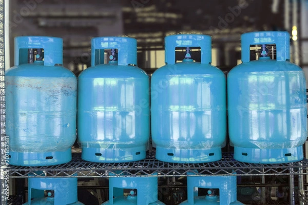 Obraz Natural compressed gas in bottles, distribution