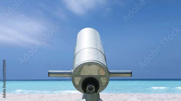 Fototapeta Empty sea and beach background with copy space