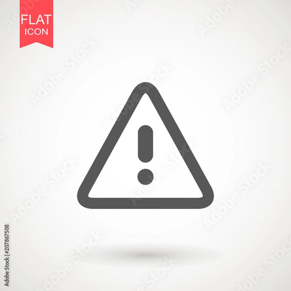 Fototapeta Danger warning icon logo. Prohibition icon in trendy isolated on grey background.Vector illustration