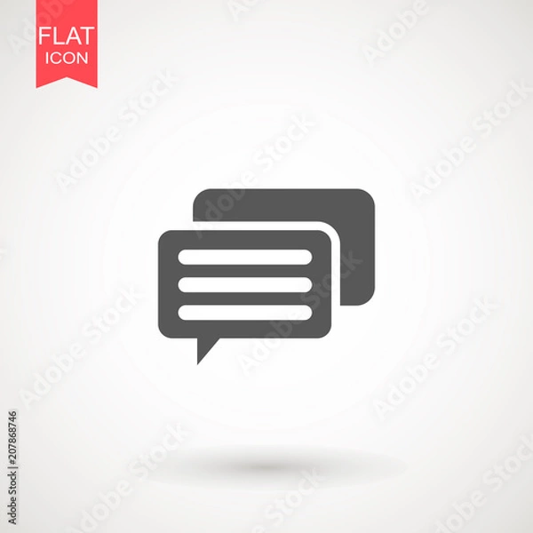 Obraz Speech bubble icon. Chat Flat vector. Comment icon. ON white background.