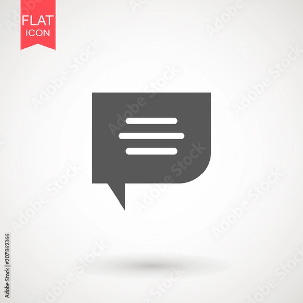Obraz Speech bubble icon. Chat Flat vector. Comment icon. ON white background.