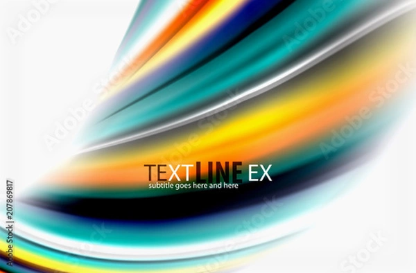 Obraz Rainbow color waves, vector blurred abstract background