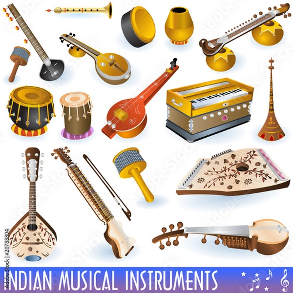 Fototapeta Indian music instruments