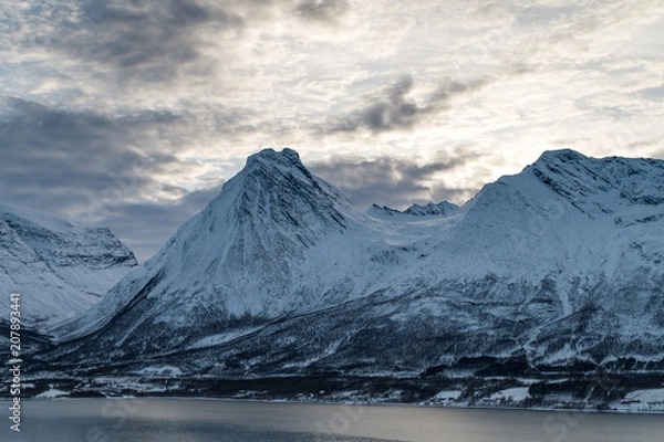 Obraz Snowy Mountain behind a lake