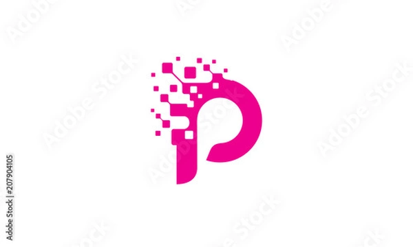 Obraz p początkowe logo cyfrowe