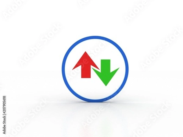 Obraz 
3d illustration uploading downloading arrow