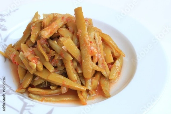 Obraz Cooked Green Beans On A Plate