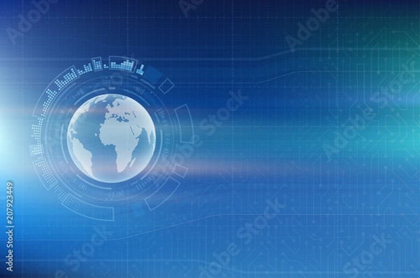 Obraz Planet earth on the digital technology background