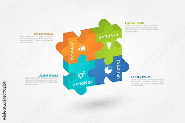 Fototapeta 3D Infographic template for business, education, web design, banners, brochures, flyers, diagram, workflow, timeline. Vector infographic element.