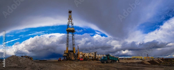Obraz construction site drilling rig on land