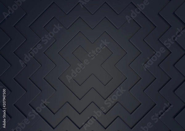 Fototapeta 3d rendering. Abstract modern dark x shape pattern wall background.
