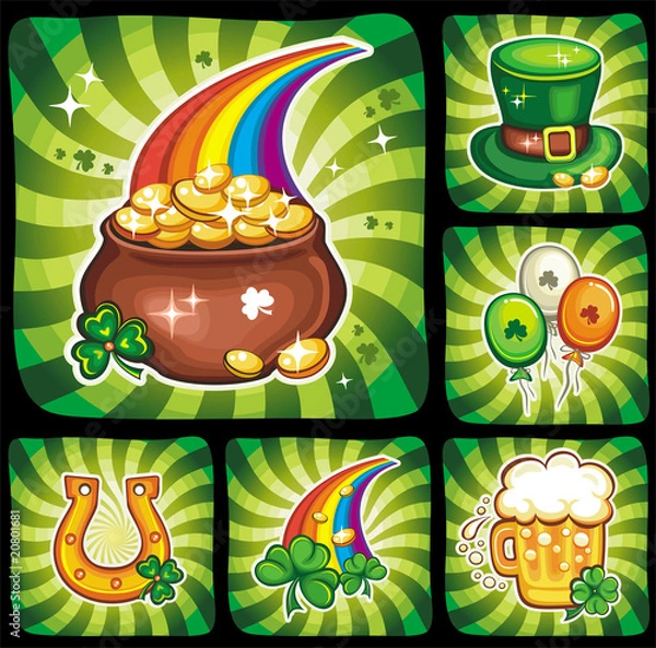Obraz St. Patrick's Day icon set series 3