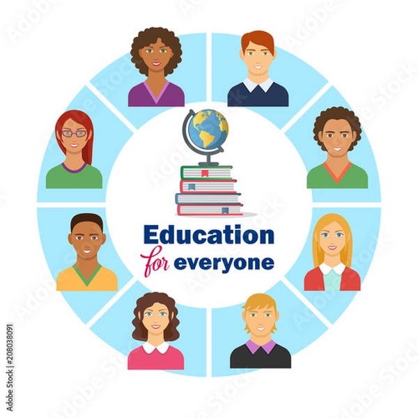 Obraz Education for everyone flat poster