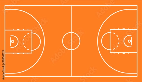 Fototapeta basketball arena.marking of basketball arena. vector textures