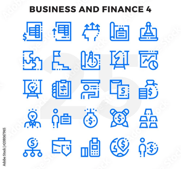 Fototapeta Dashed Outline Icons Pack for UI. Pixel perfect thin line vector icon set for web design and website application.